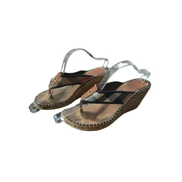 Burberry without tag Espadrilles Wedge Toe Sandals Women's 9.5  Mid Heel… - Picture 1 of 9